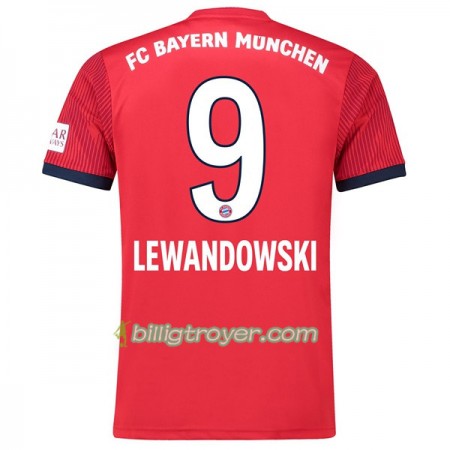 Billige Fotballdrakter FC Bayern München Lewandowski 9 Hjemmedraktsett 2018/19 Kortermet